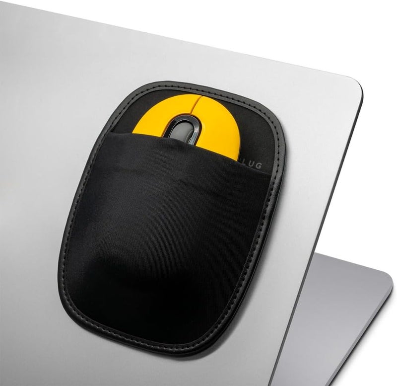 Afterplug Stick-On Mouse Holder for Laptop, Adhesive Storage Pouch Compatible with Logitech Anywhere, Pebble & Pop, Magic Mouse 1 & 2, Black - Image 1